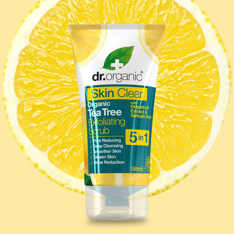 Dr Organic, Organic Skin Clear Face Scrub , Natural , Vegan , Cruelty Free , Paraben & SLS Free , Exfoliating , 150ml - BeesActive Australia