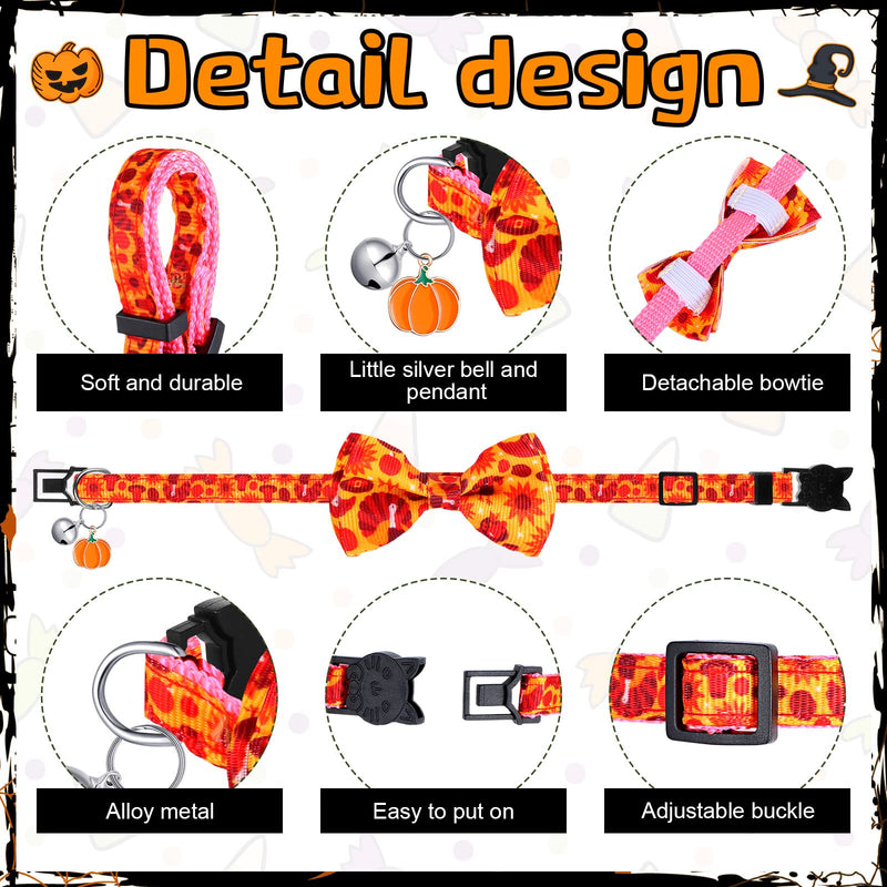 9 Pieces Halloween Cat Collar, Thanksgiving Fall Cat Collar, Christmas Cat Collar with Removable Bow Tie, Holiday Bell and Safety Breakaway Buckle Collar for Dogs, Kitten, Puppy, Cats, Kitty Collar - BeesActive Australia