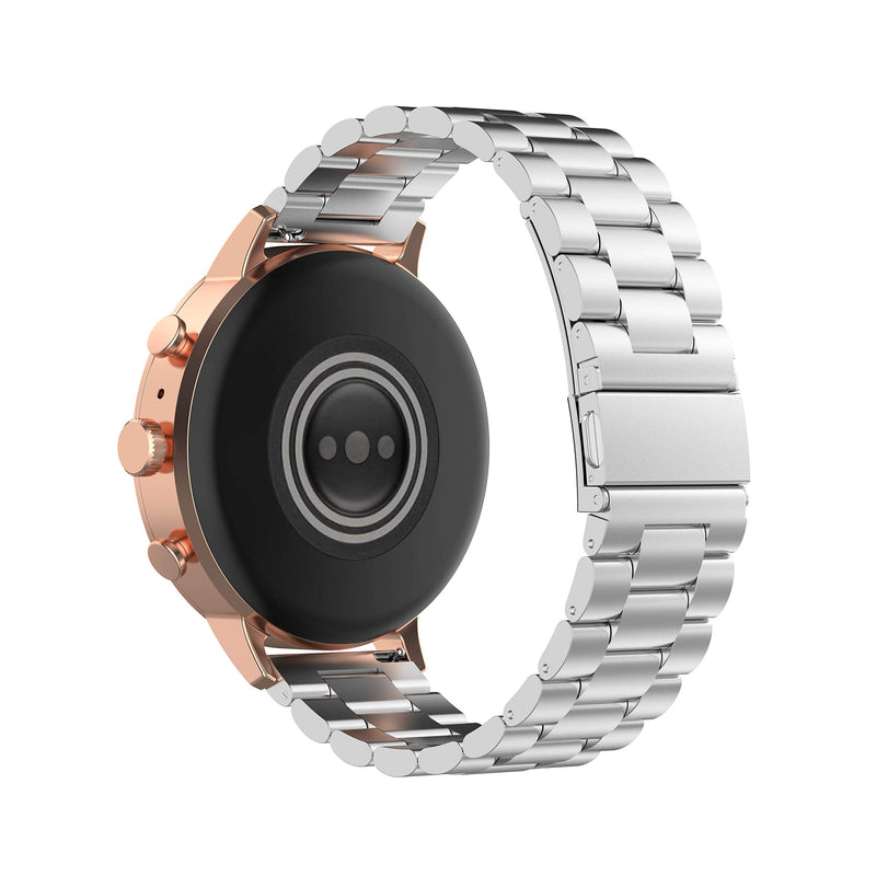 FitTurn Bands Compatible with Veryfitpro Smart Watch ID205 ID205L ID215G ID205U ID205S ID216 Uwatch 3 Uwatch Ufit Uwatch GT Quick Release Classic Stainless Steel Metal WatchBand (Silver) Silver - BeesActive Australia
