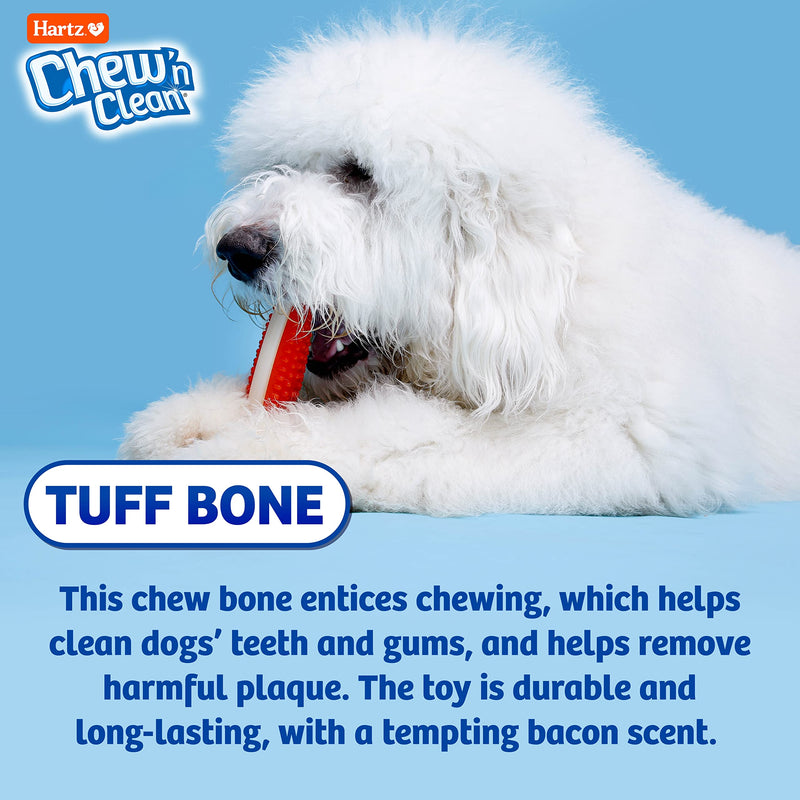 Hartz Chew 'n Clean Tuff Bone Bacon Scented Dental Dog Chew Toy - Medium - BeesActive Australia