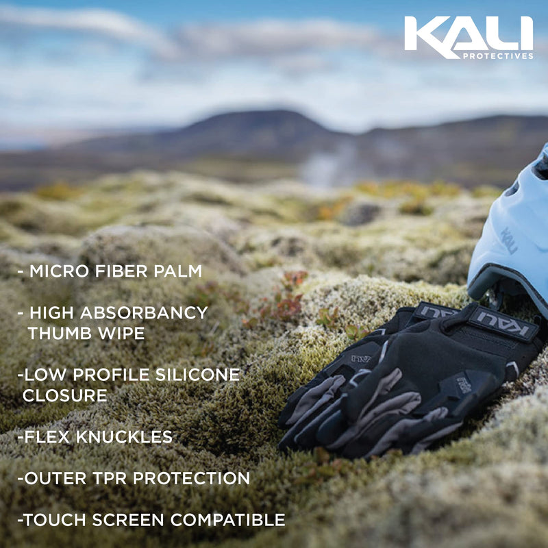 Kali Protectives Venture Adult Off-Road BMX Cycling Gloves Small Logo Black/Red - BeesActive Australia