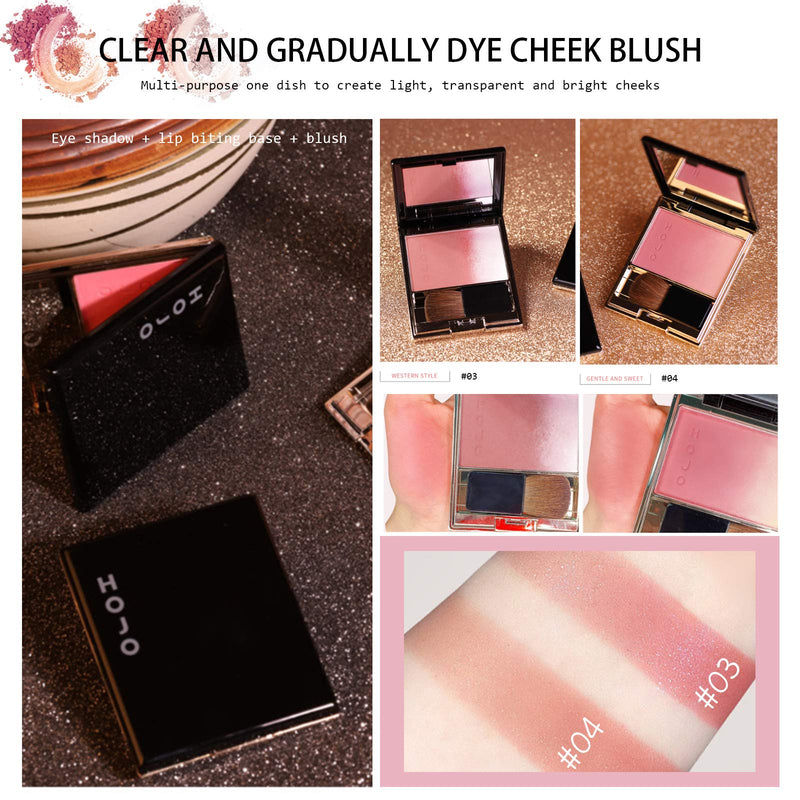 OKENTEN Blush Palette, Makeup Blush for Cheeks, gradient powder cosmetics blush,Easily Blendable Lasting Blusher,Shimmer Makeup Blusher,Portable Long Lasting Make-up Blush Powder(04) F204 - BeesActive Australia