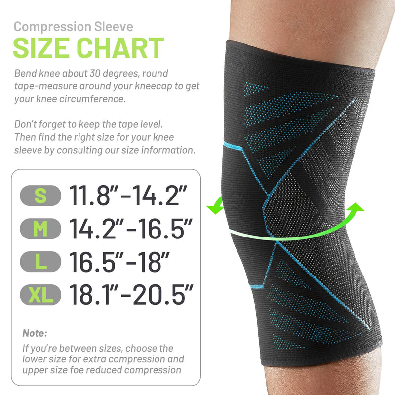 Knee Brace Sleeves 2 Pack Joint Protection and Support Knee Compression Sleeve for Knee Pain Fit for Men and Women - Non-Slip Knee Support for Running, Basketball, Weightlifting - M - BeesActive Australia