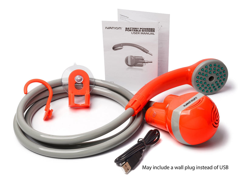 Ivation Portable Outdoor Shower, Battery Powered - Compact Handheld Rechargeable Camping Showerhead - Pumps Water from Bucket Into Steady, Gentle Shower Stream - BeesActive Australia