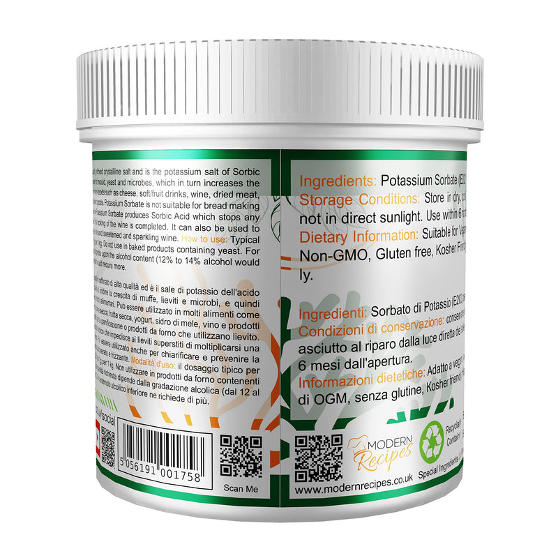 Special Ingredients Potassium Sorbate (Mould Inhibitor) 100g Premium Quality, Non-GMO, Gluten Free � Recyclable Container 100 g (Pack of 1) - BeesActive Australia