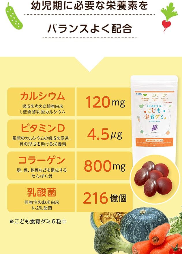 Children's dietary education gummies, infants, growth, development, nutrition, height, unbalanced eating, small intake, supplements, calcium, protein, vitamins, vegetables, lactic acid bacteria, made - BeesActive Australia
