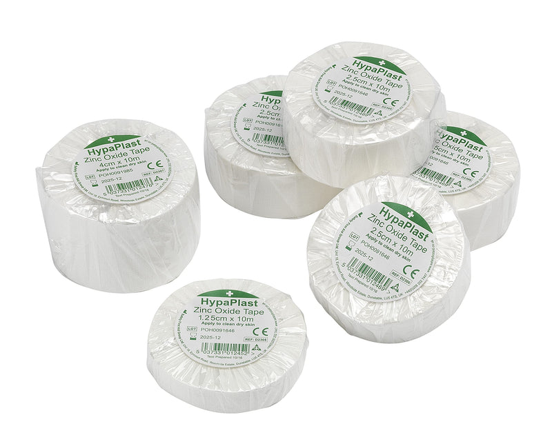 HypaCover Adhesive Dressing - Medium, 8.6x6cm (Pack of 25) and HypaPlast Zinc Oxide Tapes, Assorted, Bundle - BeesActive Australia