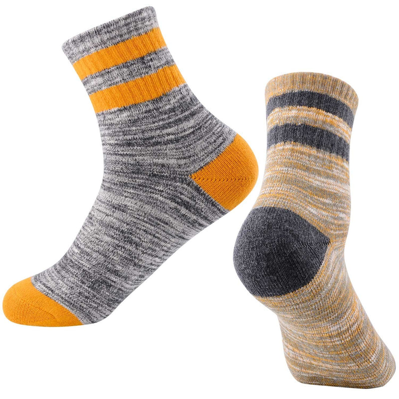 FEIDEER Women's Hiking Walking Socks, Multi-Pack Outdoor Recreation Socks Wicking Cushion Crew Socks Gray Pink/Gray Blue/Gray Yellow/Gray Red/Gray Medium - BeesActive Australia