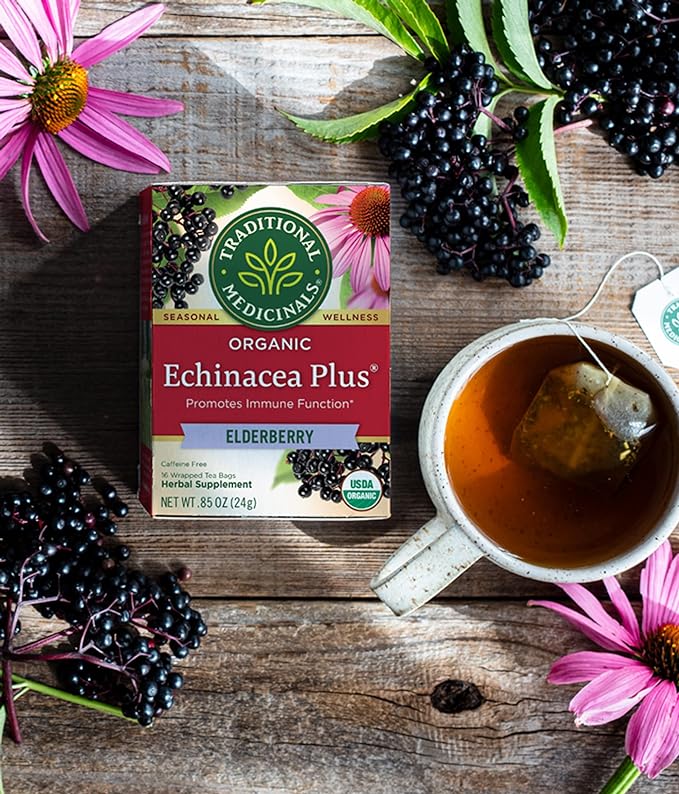Traditional Medicinals Organic Echinacea Elder 16 Tea Bags - BeesActive Australia