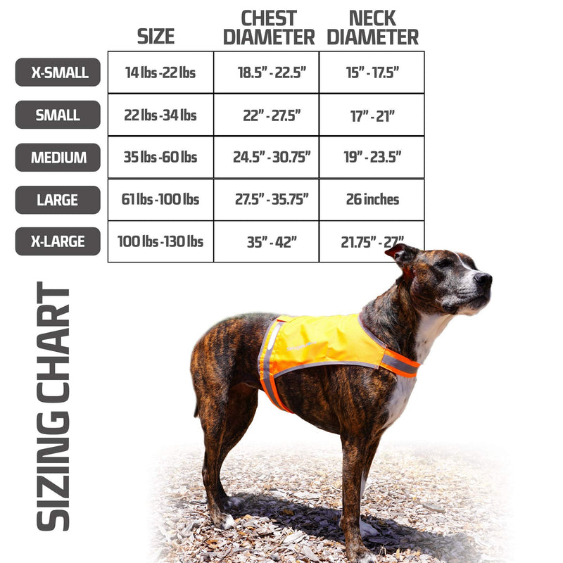 SafetyPUP XD Lite Dog Vest. Coverage to Mid Back. Reflective Hi Visibility Blaze Orange Fluorescent Fabric Helps to Keep Them in Sight and Safe On and Off Leash. Large - BeesActive Australia