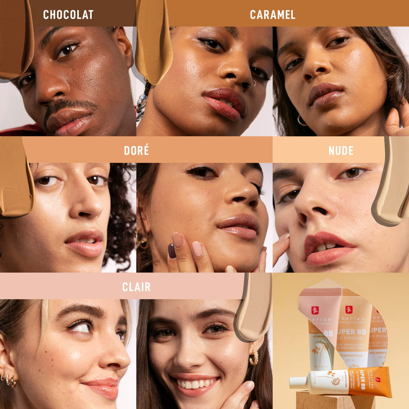 Erborian - Super BB Cream with Ginseng - Full coverage BB cream for acne prone skin - Erborian Korean Skincare Nude 40 ml - BeesActive Australia