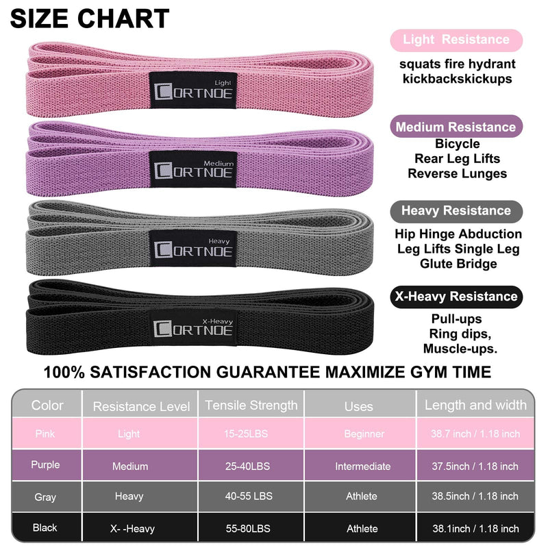 CORTNOE Pull Up Assistance Bands - Pull Up Bands Fabric Long Resistance Bands Set of 10 Long Workout Bands with Door Anchor, Handles, Exercise Bands for Working Out, Weight Training - BeesActive Australia
