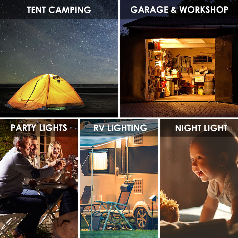 Onite USB LED Camping Light, Outdoor Light with Simple Switch, Also for Garage Warehouse Car Truck Fishing Boat Outdoor Portable LED Bulb, Emergency Light, or Children Bed Lamp, WarmWhite(Pack of 1) - BeesActive Australia