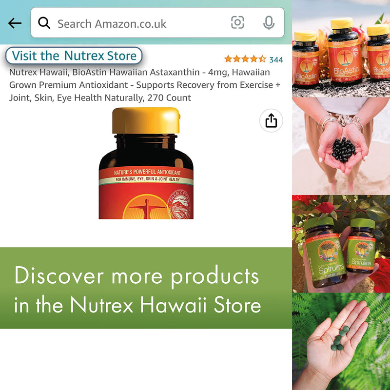Nutrex Hawaii, Pure Hawaiian Spirulina, 1,000 mg, 180 Vegan Tablets, Lab Tested, Gluten-Free, Soya-Free, Vegetarian - BeesActive Australia