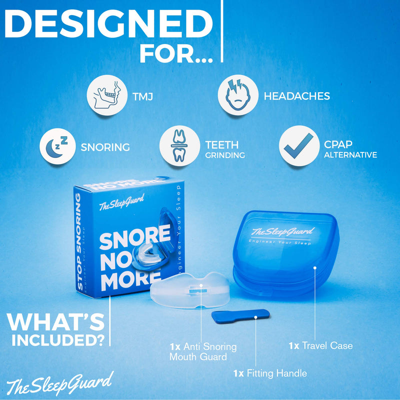 TheSleepGuard | Stop Snoring Solution Mouth Guard x1 | Sleep Aid and Snore Stopper | Best Anti Snoring Device, Mouthpiece & Gum Shield | Anti Snore Relief | Restful Sleep at Night for Men and Women - BeesActive Australia