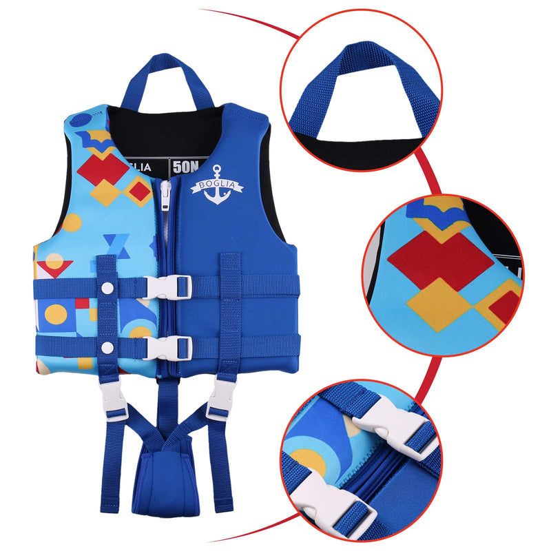 Boglia Kids Swim Vest Toddler Life Jacket Infant Life Vest Pool Float with Adjustable Safety Strap,Floaties for Age 1-9 Years/22-50Lbs Large Blue - BeesActive Australia