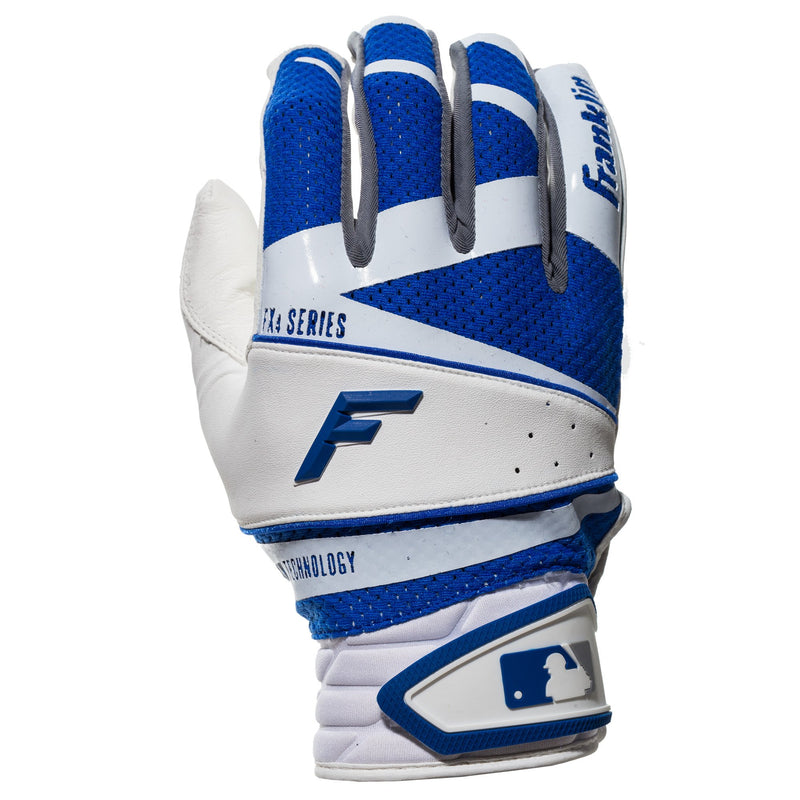 [AUSTRALIA] - Franklin Sports Freeflex Pro Series Batting Gloves Youth Large White/Royal 