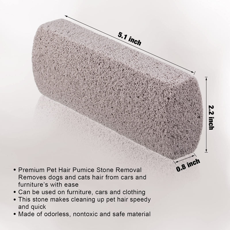 2 Pieces Pet Hair Remover for Cat Hair Removal Pumice Stone Tool Carpet Dog Fur Removal Tool for Car Couch Furniture Bedding Easy to Clean 5.3 Inches - BeesActive Australia