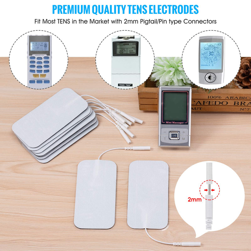 LiteTour 10 Pieces Large Electrode Pads for TENS Unit Replacement Pads for TENS Machine - BeesActive Australia