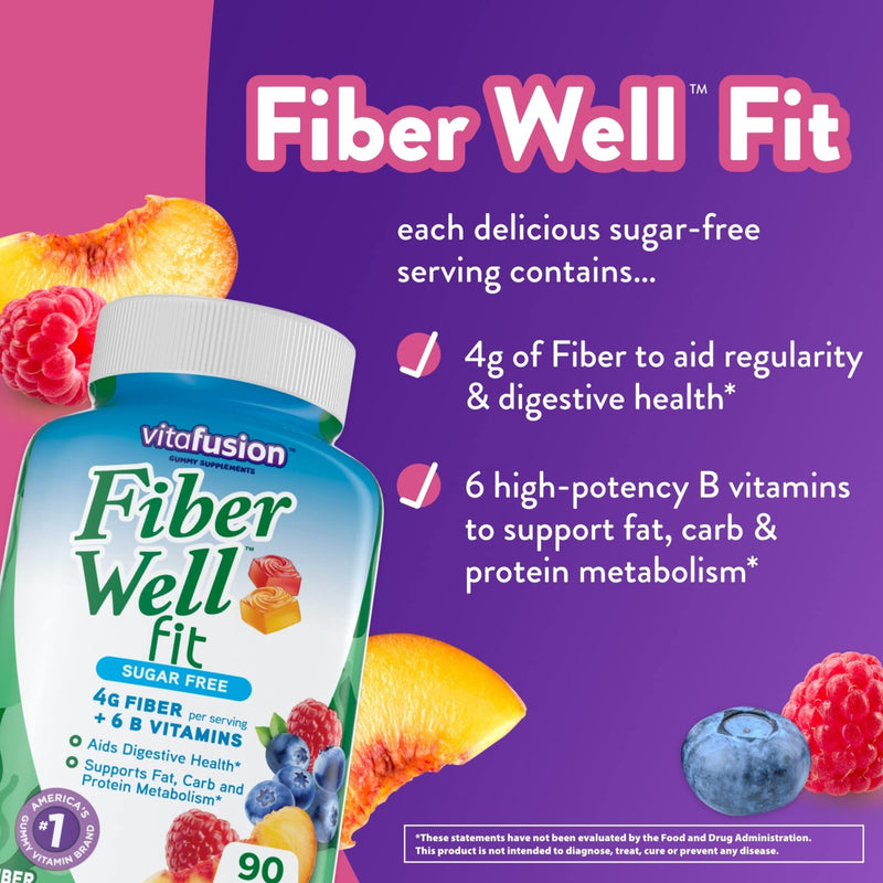 Vitafusion Fiber Well Fit Gummies Supplement, 90 Count (Packaging May Vary) - BeesActive Australia