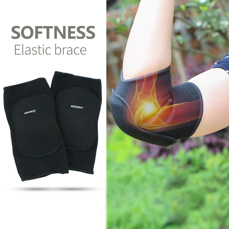 EULANT Soft Elbow Pads for Children Teenagers, Stretchy Elbow Protectors,Adults Cotton Elbow Guard for Volleyball Wrestling Scooter Skating Breakdance,Toddler Knee Pads for Crawling/Learning to Run Black - BeesActive Australia