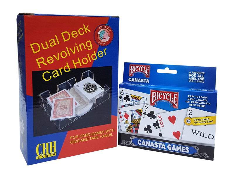 Canasta Games Playing Cards With 2 Deck Rotating Card Tray Holder Set - BeesActive Australia