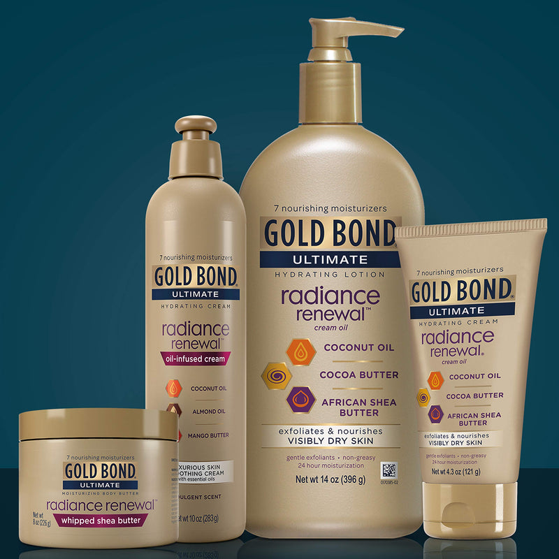 Gold Bond Radiance Renewal Hydrating Lotion for Visibly Dry Skin, Family Size, Brown, Shea Butter, 20 Oz. - BeesActive Australia