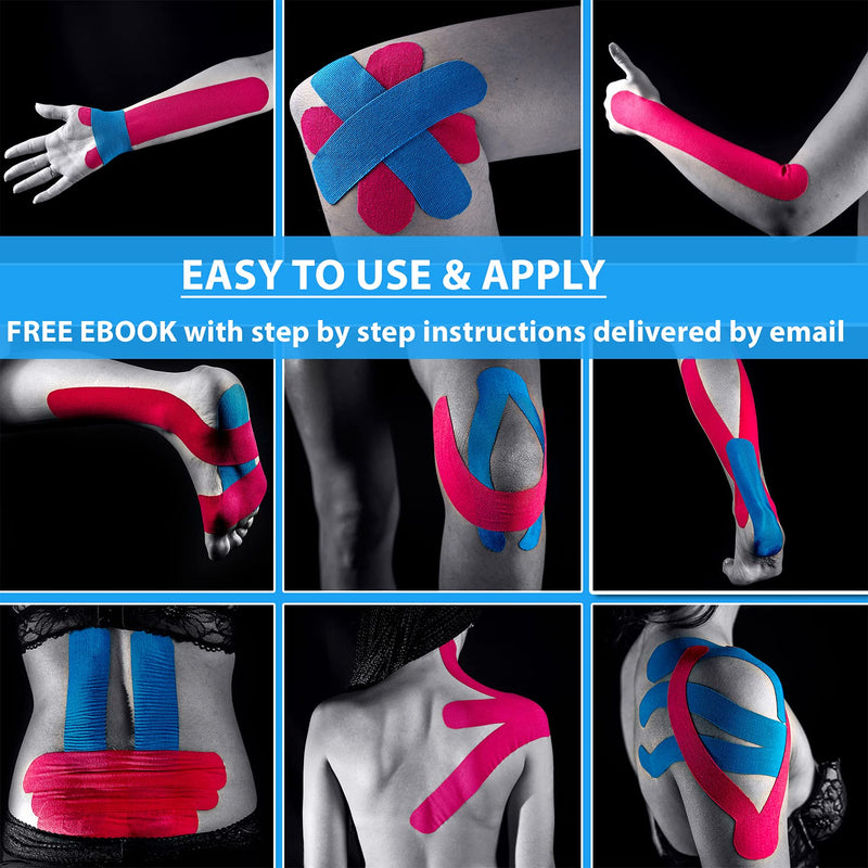 Kinesiology Tape 3 Pack Precut/Uncut  Latex Free, Water Resistant Tape for Muscles, Joints  Easy to Apply, Works Great. Perfect for Any Activity, Stays on for Several Days Beige precut -3pack - BeesActive Australia