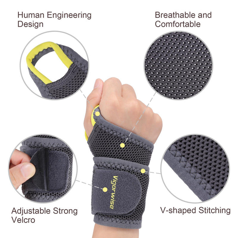 Vigorwise Wrist Brace, Breathable Nylon Wrist Support Brace Fits Left Right Hand, Wrist Brace for Carpal Tunnel, Compression Wrist Brace for Tendonitis Carpal Tunnel Relief - BeesActive Australia