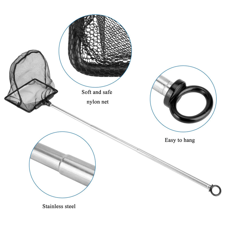 Lpraer Aquarium Fish Net with Extendable Stainless Steel Long Handle Fine Mesh Net for Fish Tank Medium - BeesActive Australia