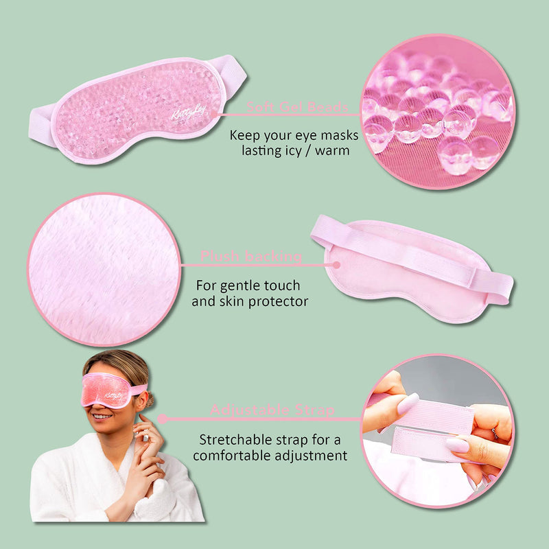 Katty Loy - Gel Eye Mask - Luxury Cooling Eye Mask for Hot Cold Therapy - Reusable Gel Mask Soothes Puffy Eyes & Dark Circles - Cold Eye Mask Relives Headaches, Migraines & Sinus Pain (1 Supplied) - BeesActive Australia