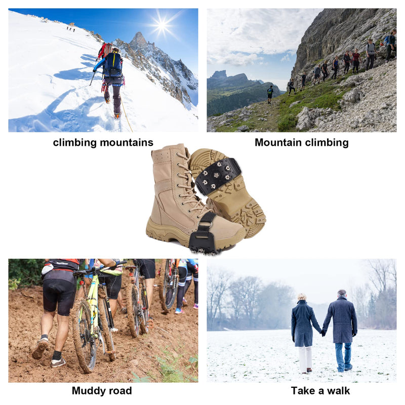 Crampons Traction Ice Cleats Grippers Anti-Skid Traction Grips Crampons Spikes 7 Point Cleats for Hiking Walking Climbing Fishing Jogging Mountaineering Ice Snow Grips - BeesActive Australia