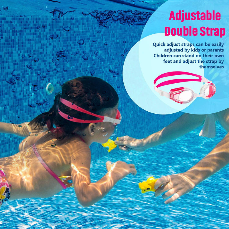 8 Pcs Swim Goggles, Adjustable Silicone Swimming Goggles Crystal Clear Swim Glasses for Children and Teens Mixed Colors - BeesActive Australia