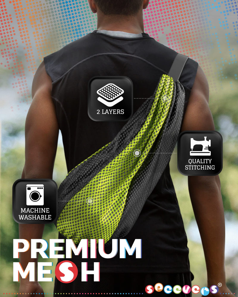 New Mesh Bag For Swimming Gear - 7 Colorful Swimming Bags For Swimmers - Unisex Swim Mesh Bag for Men Women - 35L Mesh Drawstring Backpack with Handle (Xbag Light - Black / Yellow) Xbag Light Black - Yellow - BeesActive Australia