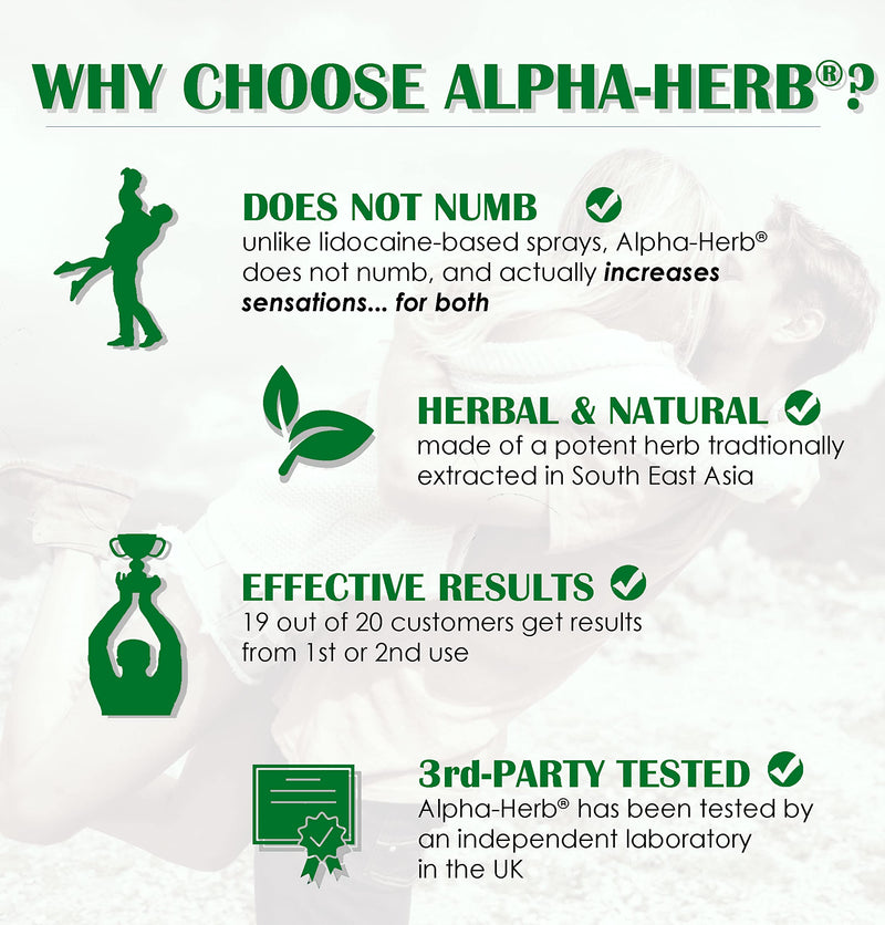 Alpha-Herb® 100% Natural Herbal Delay Last Longer Spray Drops (8+ Applications (2ml)) 8+ Applications (2ml) - BeesActive Australia