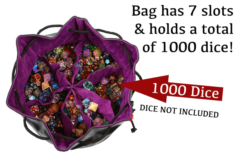 Forged Dice Co. Pouch of The Endless Hoard Dice Bag - Holds Over 1,000 Polyhedral Dice - Dice Storage Bag with Pockets - Perfect for Bulk Dice 7 Storage Sections Rainbow Dragon Skin - BeesActive Australia