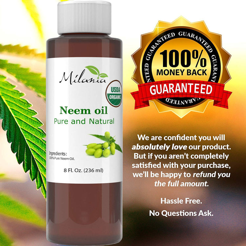 Premium Organic Neem Oil (8 Oz.) Virgin, Cold Pressed, Unrefined 100% Pure Natural Grade A. Excellent Quality. - BeesActive Australia