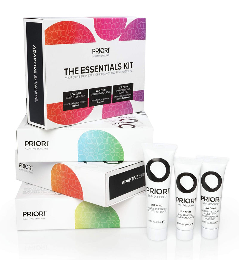 Priori Skincare Essentials Travel Kit for Women and Men 3-Piece Travel Size Gift Set Face Wash, Moisturizer, Age Defying Cream Great for Beauty Gifts, Trial & Travel Sets - BeesActive Australia