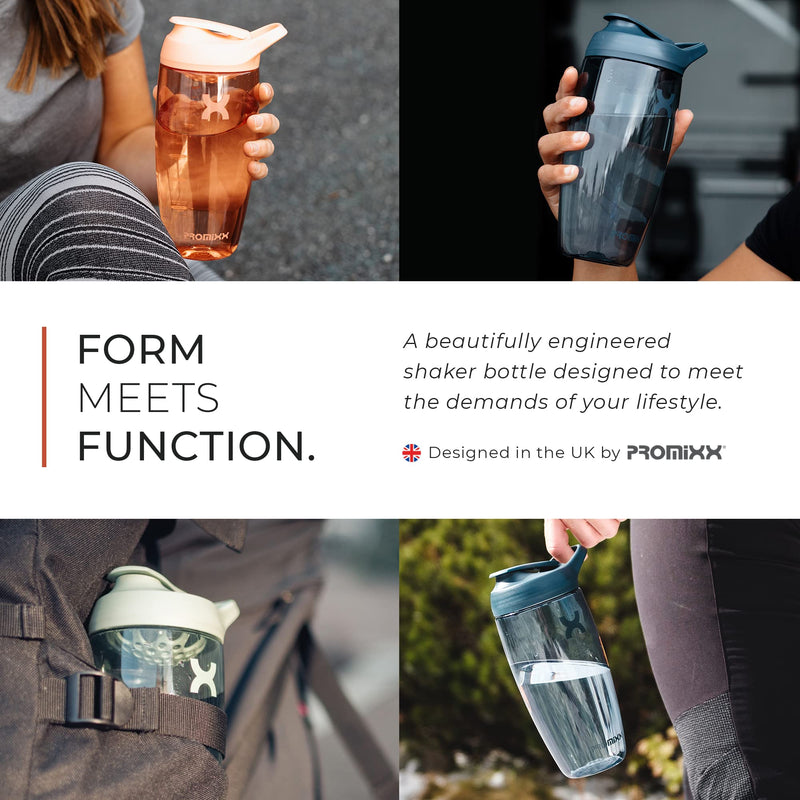 Promixx Pursuit Protein Shaker Bottle - Premium Shaker for Protein Shakes - Lifetime Durability, Leakproof, Odourless - 700ml / 24oz (Coral) Coral - BeesActive Australia