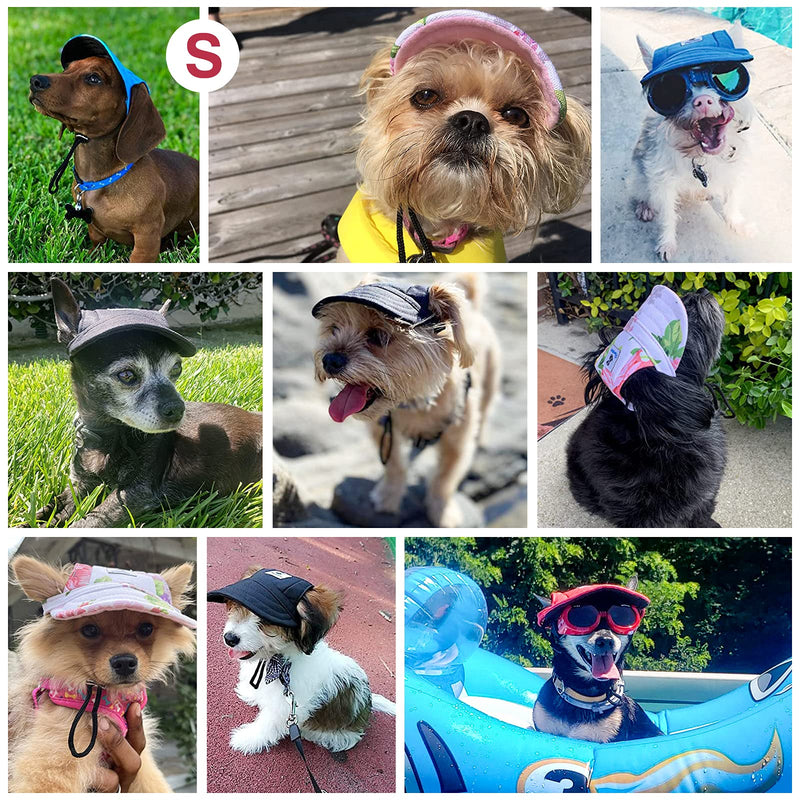 Pawaboo Dog Baseball Cap, Adjustable Dog Outdoor Sport Sun Protection Baseball Hat Cap Visor Sunbonnet Outfit with Ear Holes for Puppy Small Dogs Large (Pack of 1) Blue - BeesActive Australia
