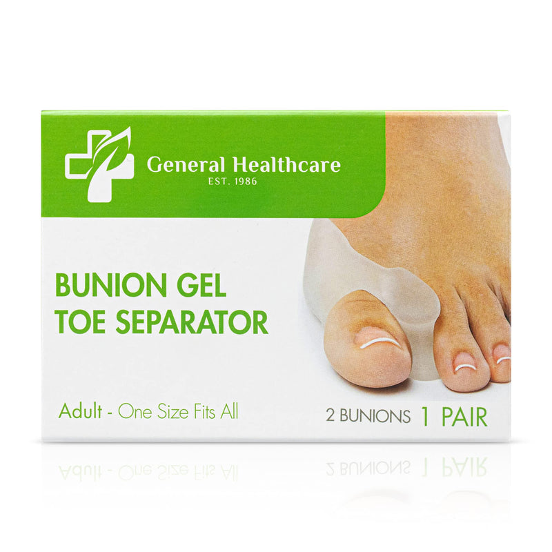 General Healthcare Bunion Gel Toe Corrector - Straightens Separates and protects (1 Pair / 2 Bunions) 1 Pack - BeesActive Australia