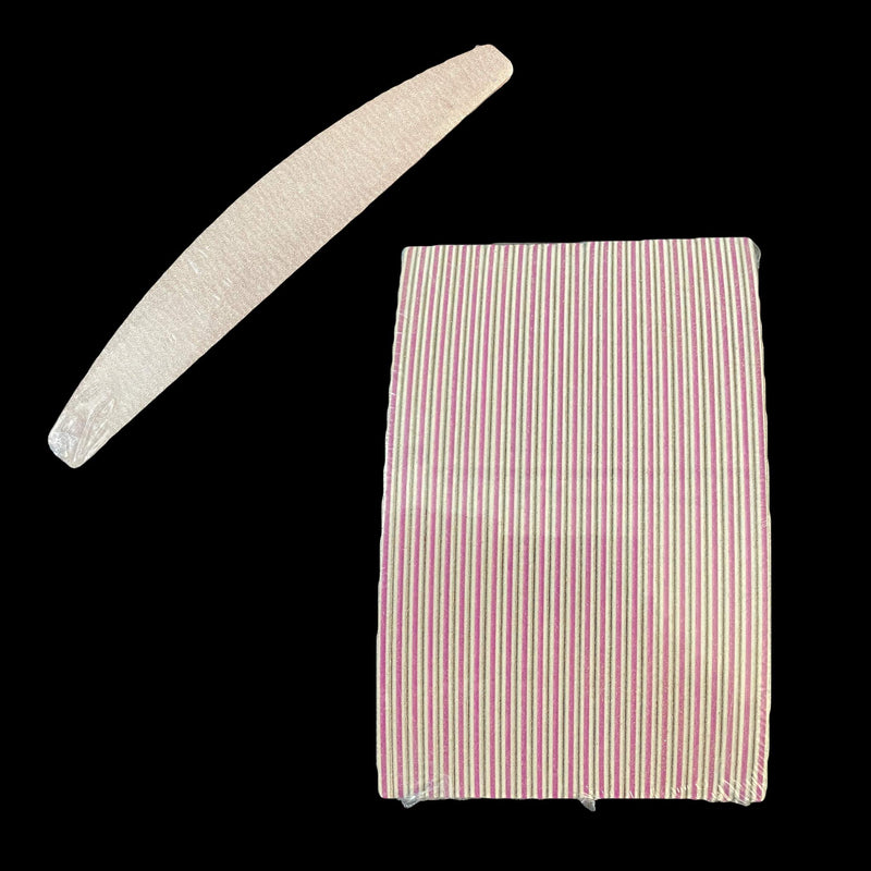 CV Nails - 25 PCS Zebra 100/180 Grit Nail Files Professional Double Sided, Manicure, Pedicure Tool, Nail Buffering, Acrylic/Natural Nails, Nail File for Salon and Home Use - BeesActive Australia