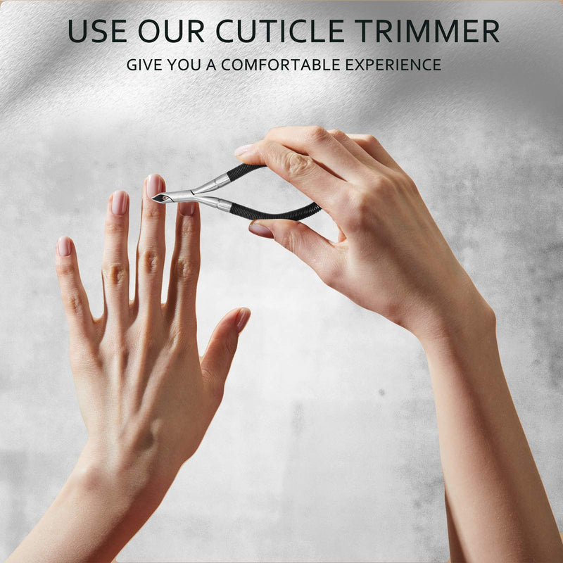 Spring Cuticle Nipper with Cuticle Pusher Cuticle Fork, Easy to Remove Grip and Snip Spiral Shear Dead Skin Remover Triangle Cuticle Nail Pusher Peeler Scraper Pedicure Manicure Tools for Nails - BeesActive Australia