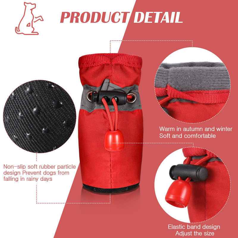 4 Sets Waterproof Dog Shoes Rain Snow Dog Booties Breathable Paw Protector Anti-Slip Dog Sock Shoes Soft Soled Dog Boots with Adjustable Drawstring L: 1.64 x 1.4in (LW) - BeesActive Australia