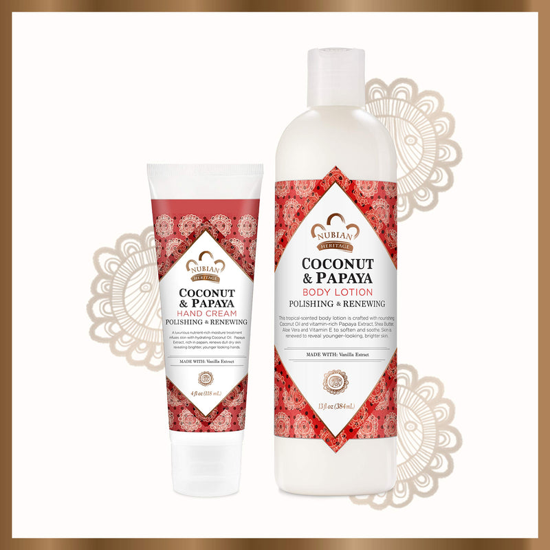 Nubian Heritage Lotion Skincare Bundle Moisturizer for Dry, Dull Skin Coconut and Papaya Renewing and Hydrating Pack of 2 - BeesActive Australia