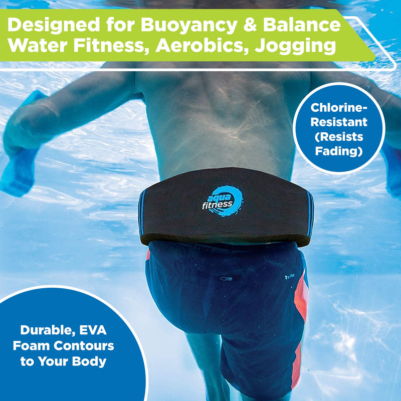 AQUA Fitness Deluxe Flotation Belt - Adult Aquatic Swim Belt for Water Aerobics and other Pool Exercise - Black - BeesActive Australia