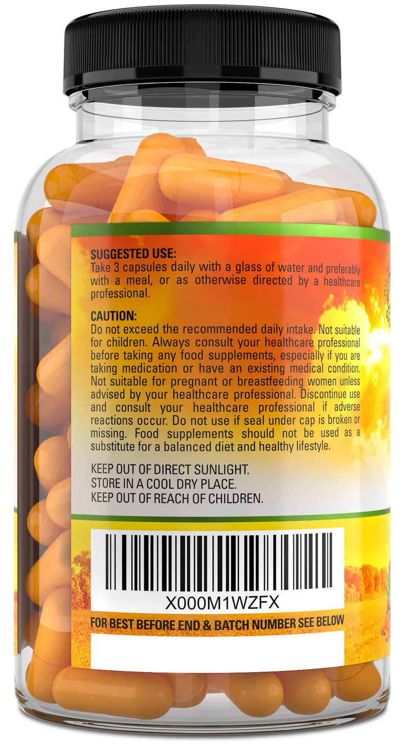Organic Turmeric Curcumin 2130mg with Organic Ginger and Organic Black Pepper - 180 Vegan Capsules (6 Month Supply) - High Strength Tumeric Supplement - BeesActive Australia