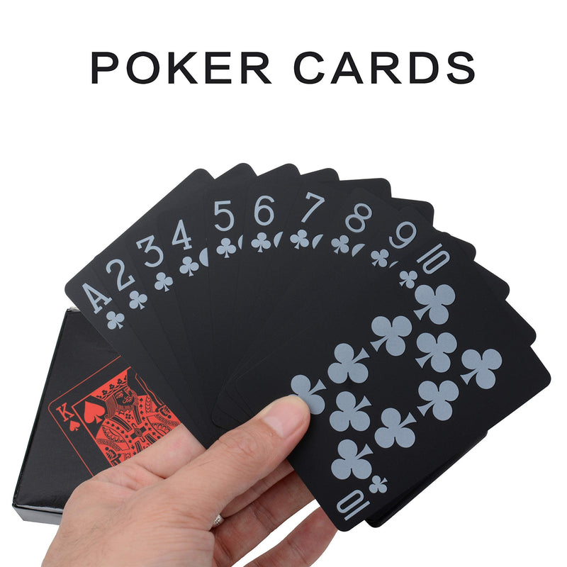 Poker Playing Cards Dice Sets Poker Table Cards PVC Waterproof Stacking Cup Dice Grade AAA Precision 19mm Serialized Casino Craps Dice with Razor Edges and Corners for Classic Magic Tricks Deck Red - BeesActive Australia