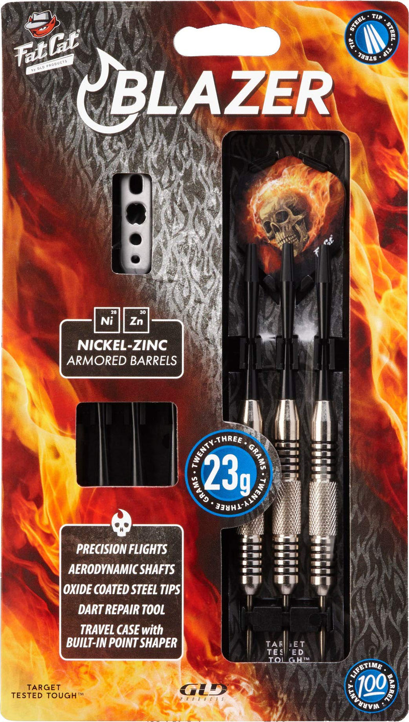 [AUSTRALIA] - Fat Cat Blazer Steel Tip Darts with Storage/Travel Case, 23 Grams 