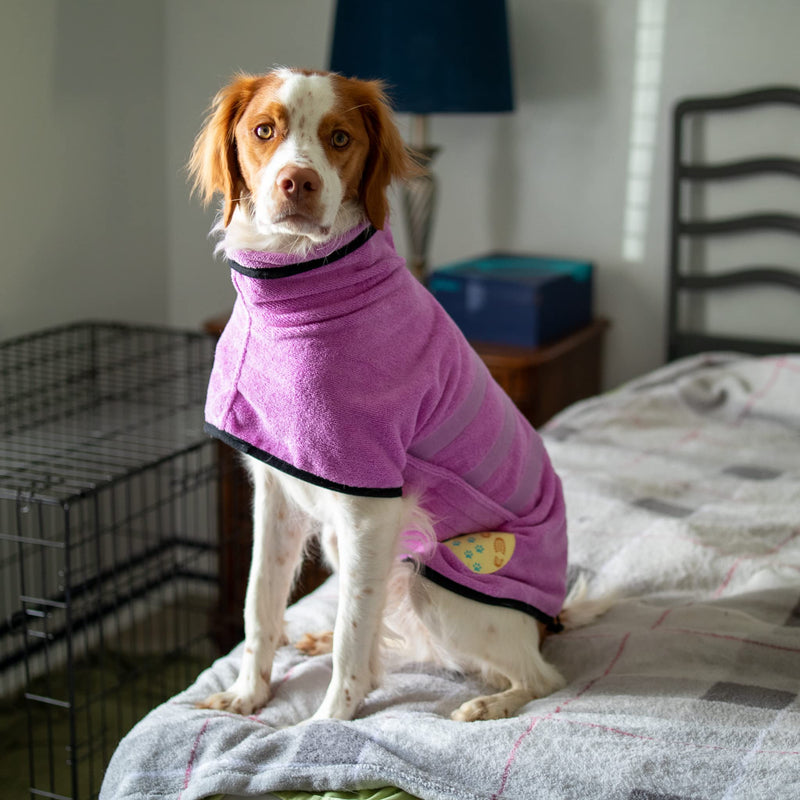Troop Trot - Dog Bathrobe - Dog Towels for Drying Dogs - Super Absorbent Pet Bathrobe - Premium Dog Robes for After Bath - Quick Drying Microfiber Dog Towel Wrap Medium Pooch Pink - BeesActive Australia